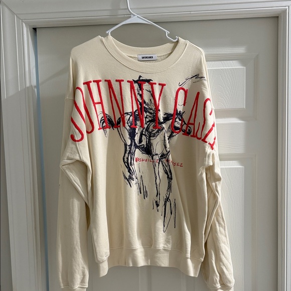 Daydreamer Tops - Day Dreamer Johnny Cash Cream Sweatshirt